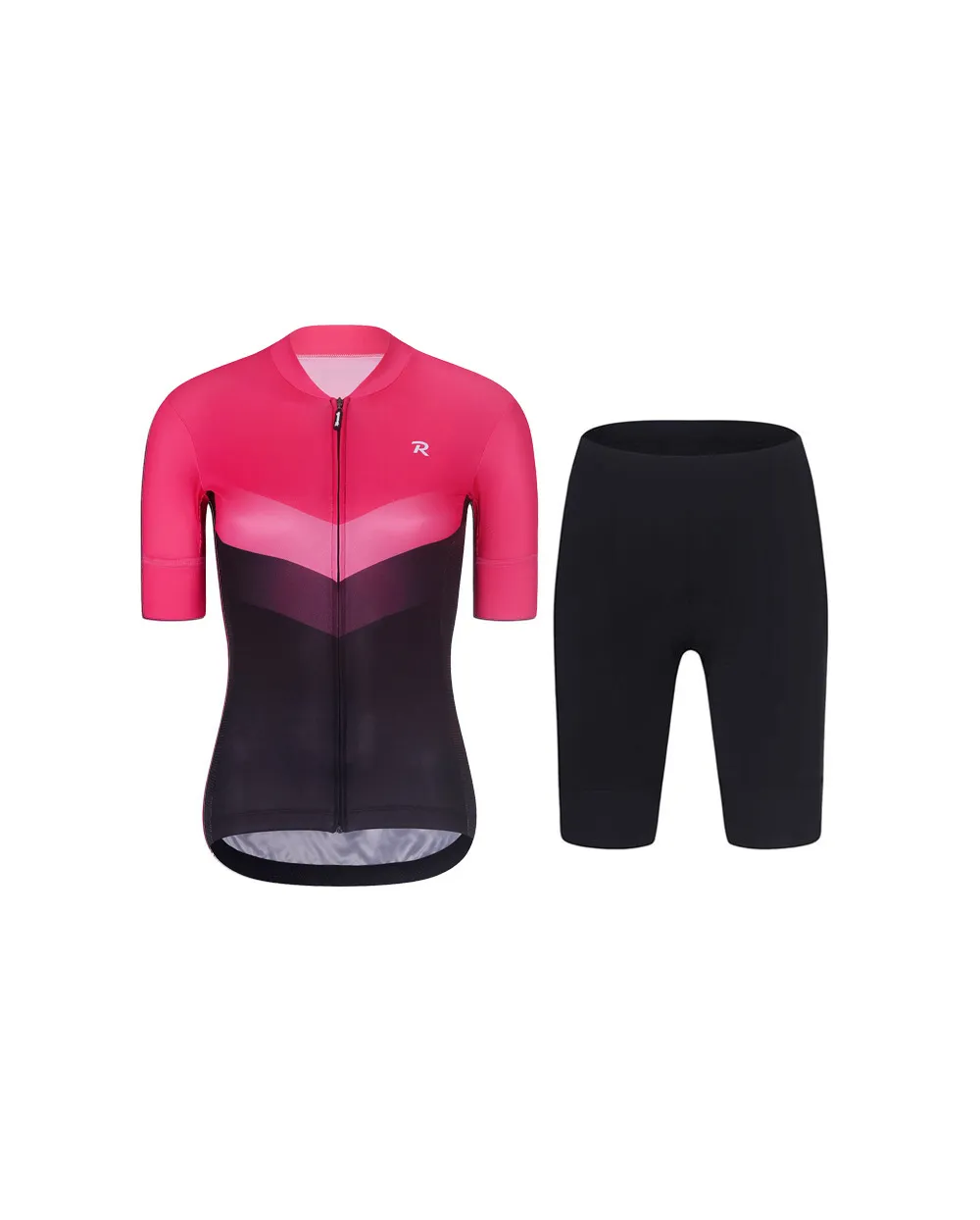 RIVANELLE Cyklistický krátky dres a krátke nohavice - ARROW II - čierna/ružová RIVANELLE Cyklistický krátky dres a krátke nohavice - ARROW II - čierna/ružová