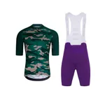 HOLOKOLO Cyklistický krátky dres a krátke nohavice - CAMOTRAIL - fialová/zelená HOLOKOLO Cyklistický krátky dres a krátke nohavice - CAMOTRAIL - fialová/zelená