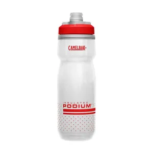 CAMELBAK Cyklistická fľaša na vodu - PODIUM® CHILL™ - biela/červená CAMELBAK Cyklistická fľaša na vodu - PODIUM® CHILL™ - biela/červená