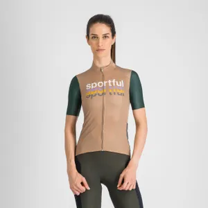 SPORTFUL Cyklistický dres s krátkym rukávom - SUPERGIARA LOGO 2 - hnedá/zelená SPORTFUL Cyklistický dres s krátkym rukávom - SUPERGIARA LOGO 2 - hnedá/zelená