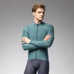 ALÉ Cyklistický dres s dlhým rukávom zimný - WARM RACE - zelená ALÉ Cyklistický dres s dlhým rukávom zimný - WARM RACE - zelená
