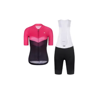 RIVANELLE Cyklistický krátky dres a krátke nohavice - ARROW II - ružová/čierna RIVANELLE Cyklistický krátky dres a krátke nohavice - ARROW II - ružová/čierna