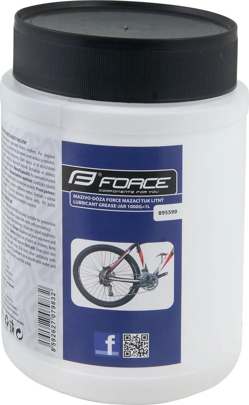 Šport a outdoor | Cyklistika | Čistiace a mazacie prostriedky | Mazivá a oleje - Force mazací tuk lítny, žltý, 1000 g = 1 l Šport a outdoor | Cyklistika | Čistiace a mazacie prostriedky | Mazivá a oleje - Force mazací tuk lítny, žltý, 1000 g = 1 l