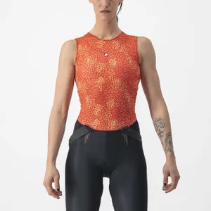 CASTELLI Cyklistické tričko bez rukávov - PRO MESH 4 W LADY - oranžová CASTELLI Cyklistické tričko bez rukávov - PRO MESH 4 W LADY - oranžová