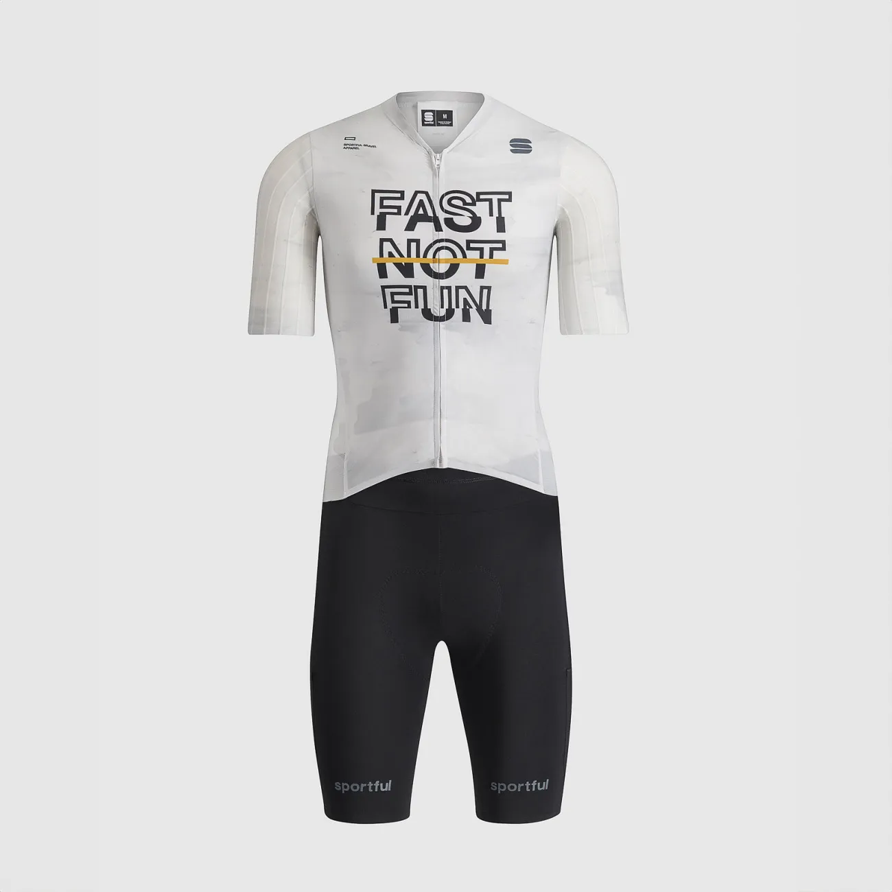 SPORTFUL Cyklistická kombinéza - FAST NOT FUN - biela/čierna SPORTFUL Cyklistická kombinéza - FAST NOT FUN - biela/čierna