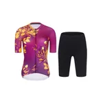 RIVANELLE Cyklistický krátky dres a krátke nohavice - BAROC - žltá/fialová RIVANELLE Cyklistický krátky dres a krátke nohavice - BAROC - žltá/fialová