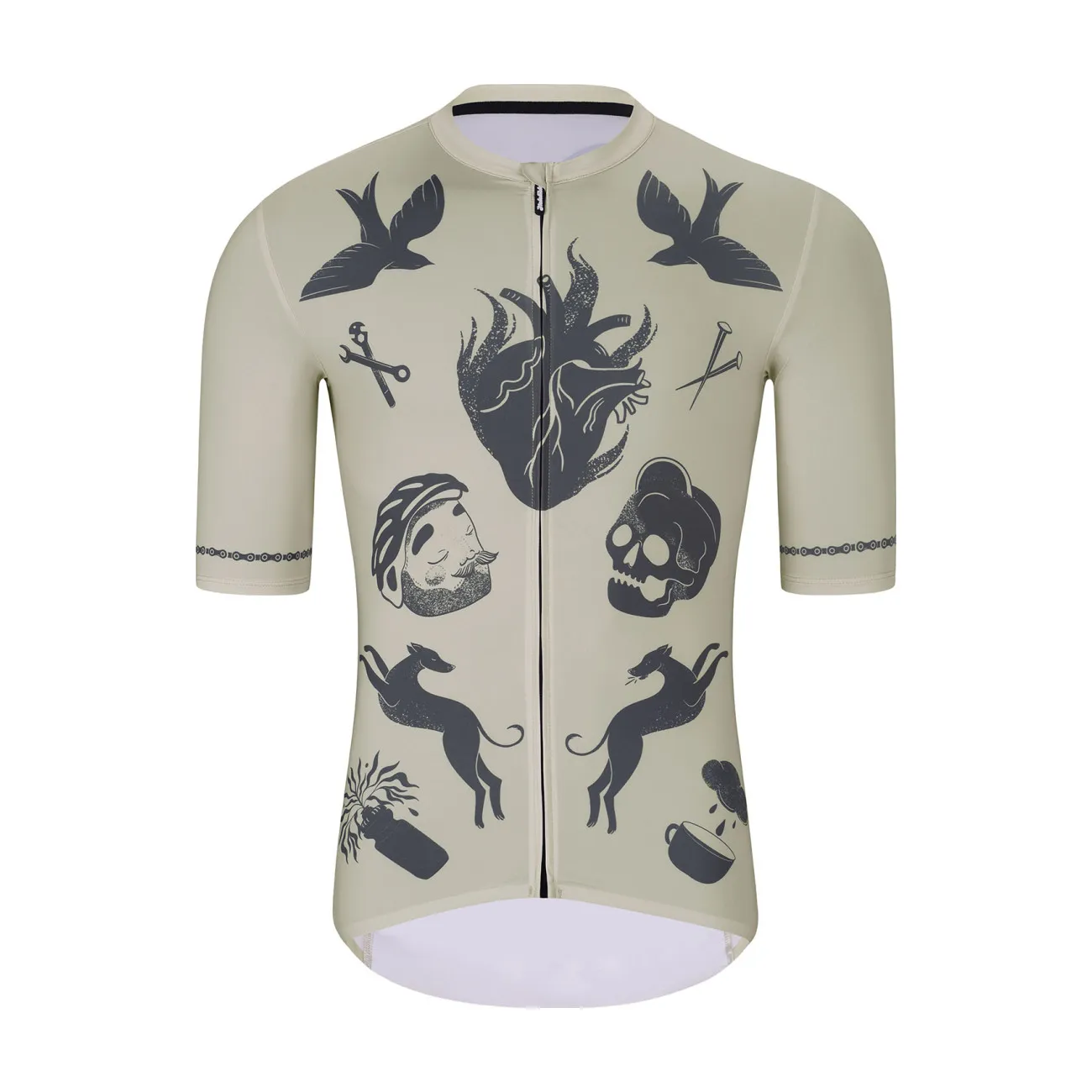HOLOKOLO Cyklistický dres s krátkym rukávom - CRUST - ivory/čierna HOLOKOLO Cyklistický dres s krátkym rukávom - CRUST - ivory/čierna