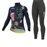 ALÉ Cyklistický zimný dres a nohavice - PR-R CITY LADY WNT - fialová/čierna/modrá ALÉ Cyklistický zimný dres a nohavice - PR-R CITY LADY WNT - fialová/čierna/modrá