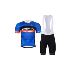 BONAVELO Cyklistický krátky dres a krátke nohavice - GARMIN SHARP - modrá/čierna BONAVELO Cyklistický krátky dres a krátke nohavice - GARMIN SHARP - modrá/čierna