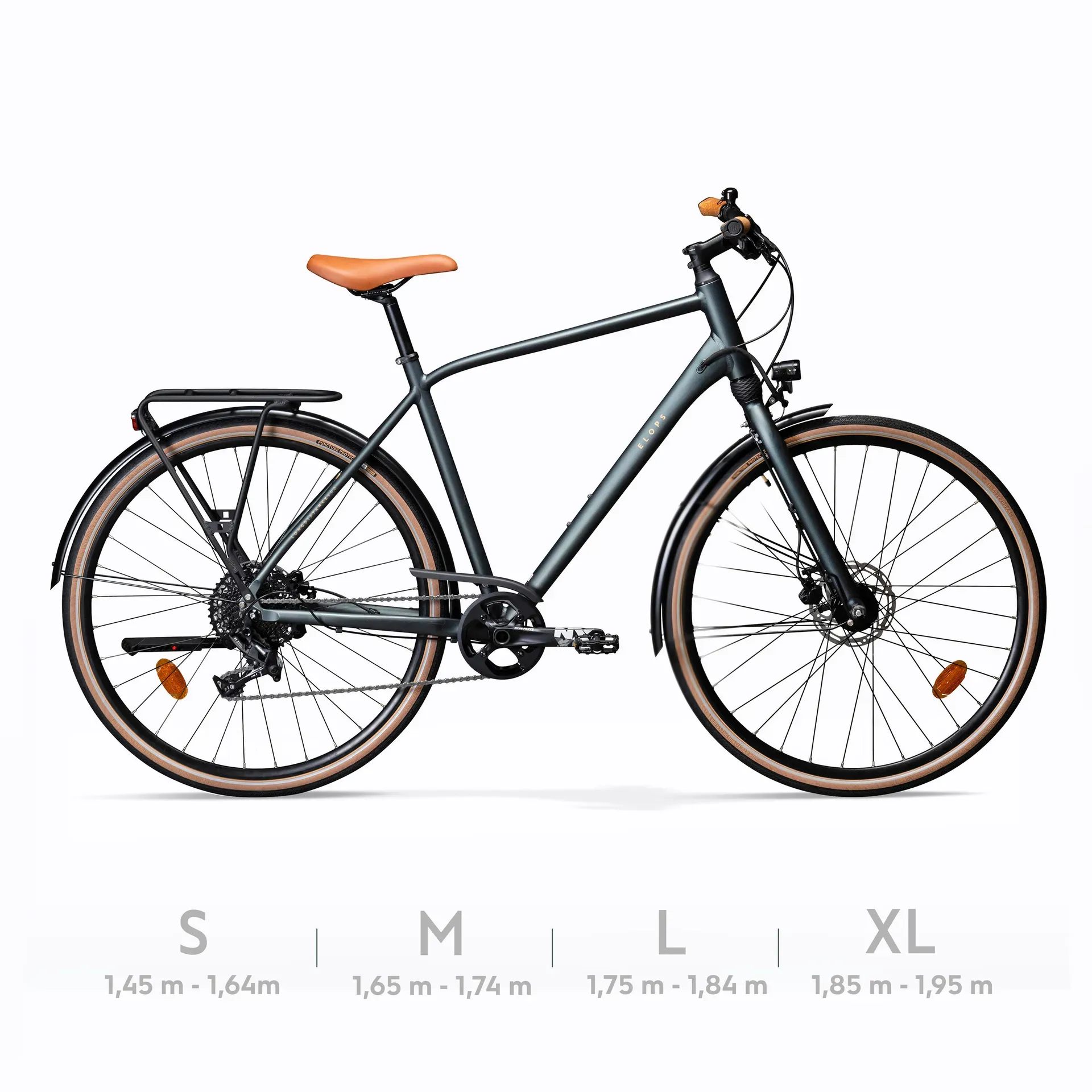 Mestský bicykel - Mestský bicykel LD 900 na dlhé trasy s vysokým rámom modrozelený Mestský bicykel - Mestský bicykel LD 900 na dlhé trasy s vysokým rámom modrozelený