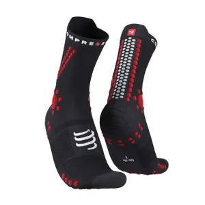COMPRESSPORT Cyklistické ponožky klasické - PRO RACING 4.0 TRAIL - čierna/červená COMPRESSPORT Cyklistické ponožky klasické - PRO RACING 4.0 TRAIL - čierna/červená