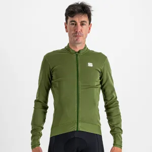 SPORTFUL Cyklistický dres s dlhým rukávom zimný - MONOCROM THERMAL - zelená SPORTFUL Cyklistický dres s dlhým rukávom zimný - MONOCROM THERMAL - zelená