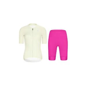 RIVANELLE Cyklistický krátky dres a krátke nohavice - ELEVATE - cyklamenová/ivory RIVANELLE Cyklistický krátky dres a krátke nohavice - ELEVATE - cyklamenová/ivory