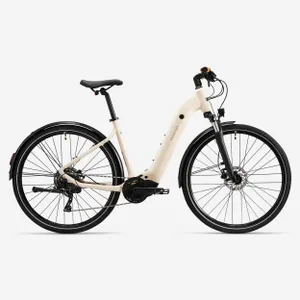 Trekingový bicykel - Trekingový elektrobicykel E-ACTV 500 E stredový motor nízky rám béžový Trekingový bicykel - Trekingový elektrobicykel E-ACTV 500 E stredový motor nízky rám béžový
