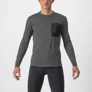 CASTELLI Cyklistický dres s dlhým rukávom zimný - UNLIMITED MERINO - šedá CASTELLI Cyklistický dres s dlhým rukávom zimný - UNLIMITED MERINO - šedá