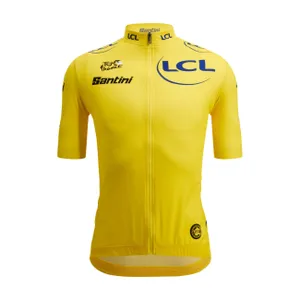 SANTINI Cyklistický dres s krátkym rukávom - TOUR DE FRANCE - YELLOW JERSEY - žltá SANTINI Cyklistický dres s krátkym rukávom - TOUR DE FRANCE - YELLOW JERSEY - žltá