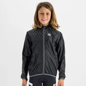 SPORTFUL Cyklistická vetruodolná bunda - KID REFLEX - čierna SPORTFUL Cyklistická vetruodolná bunda - KID REFLEX - čierna