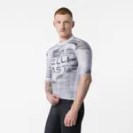 CASTELLI Cyklistický dres s krátkym rukávom - STRATUS LOGO - biela/šedá CASTELLI Cyklistický dres s krátkym rukávom - STRATUS LOGO - biela/šedá
