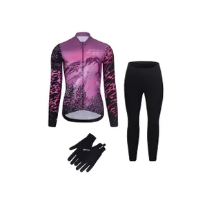 RIVANELLE Cyklistická zimná bunda a nohavice - ROSESCAPE - fialová/čierna RIVANELLE Cyklistická zimná bunda a nohavice - ROSESCAPE - fialová/čierna