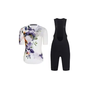 RIVANELLE Cyklistický krátky dres a krátke nohavice - FLOWERY LADY - biela/viacfarebná/čierna RIVANELLE Cyklistický krátky dres a krátke nohavice - FLOWERY LADY - biela/viacfarebná/čierna
