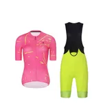 RIVANELLE Cyklistický krátky dres a krátke nohavice - PASSION - žltá/ružová RIVANELLE Cyklistický krátky dres a krátke nohavice - PASSION - žltá/ružová