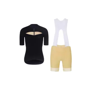 RIVANELLE Cyklistický krátky dres a krátke nohavice - GLAMOR - čierna/béžová RIVANELLE Cyklistický krátky dres a krátke nohavice - GLAMOR - čierna/béžová