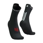 COMPRESSPORT Cyklistické ponožky klasické - PRO RACING V4.0 RUN HIGH - čierna/biela COMPRESSPORT Cyklistické ponožky klasické - PRO RACING V4.0 RUN HIGH - čierna/biela