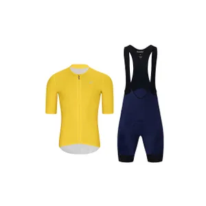 HOLOKOLO Cyklistický krátky dres a krátke nohavice - ELEVATE - modrá/čierna/žltá HOLOKOLO Cyklistický krátky dres a krátke nohavice - ELEVATE - modrá/čierna/žltá