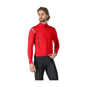 CASTELLI Cyklistická zateplená bunda - PERFETTO ROS 3 - červená CASTELLI Cyklistická zateplená bunda - PERFETTO ROS 3 - červená