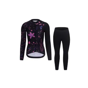 RIVANELLE Cyklistická zimná bunda a nohavice - OASIS WINTER - čierna/ružová RIVANELLE Cyklistická zimná bunda a nohavice - OASIS WINTER - čierna/ružová