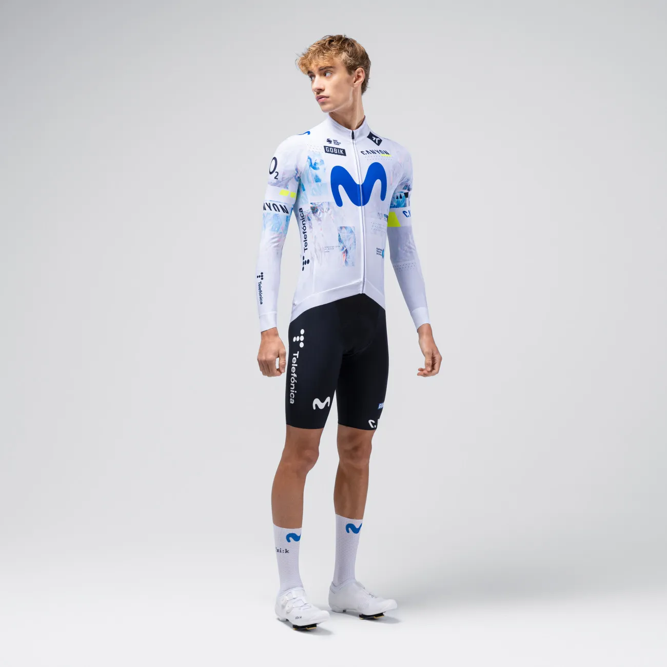 GOBIK Cyklistický dres s dlhým rukávom letný - HYDER MOVISTAR TEAM 26 - biela GOBIK Cyklistický dres s dlhým rukávom letný - HYDER MOVISTAR TEAM 26 - biela