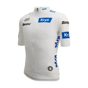 SANTINI Cyklistický dres s krátkym rukávom - TDF FAN BEST YOUNG RIDER - biela SANTINI Cyklistický dres s krátkym rukávom - TDF FAN BEST YOUNG RIDER - biela