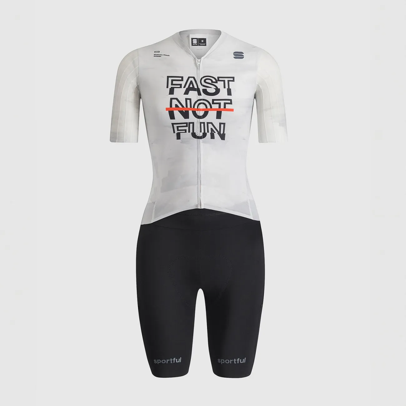 SPORTFUL Cyklistická kombinéza - FAST NOT FUN W - biela/čierna SPORTFUL Cyklistická kombinéza - FAST NOT FUN W - biela/čierna