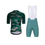 HOLOKOLO Cyklistický krátky dres a krátke nohavice - CAMOTRAIL - modrá/zelená HOLOKOLO Cyklistický krátky dres a krátke nohavice - CAMOTRAIL - modrá/zelená