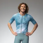 ALÉ Cyklistický dres s krátkym rukávom - FAN PR-E - modrá/biela ALÉ Cyklistický dres s krátkym rukávom - FAN PR-E - modrá/biela