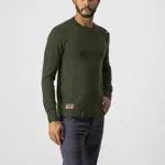 CASTELLI Cyklistické tričko s dlhým rukávom - MERINO LS TEE - zelená CASTELLI Cyklistické tričko s dlhým rukávom - MERINO LS TEE - zelená