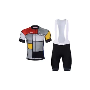 BONAVELO Cyklistický krátky dres a krátke nohavice - 1985 LA VIE CLAIRE - viacfarebná/čierna BONAVELO Cyklistický krátky dres a krátke nohavice - 1985 LA VIE CLAIRE - viacfarebná/čierna