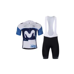 BONAVELO Cyklistický krátky dres a krátke nohavice - MOVISTAR 2025 - biela/modrá/čierna BONAVELO Cyklistický krátky dres a krátke nohavice - MOVISTAR 2025 - biela/modrá/čierna