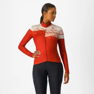 CASTELLI Cyklistický dres s dlhým rukávom zimný - UNLIMITED THERMAL 2 W - červená CASTELLI Cyklistický dres s dlhým rukávom zimný - UNLIMITED THERMAL 2 W - červená
