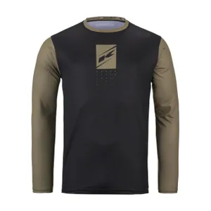 KENNY Cyklistický dres s dlhým rukávom letný - ELITE 25 - čierna/hnedá KENNY Cyklistický dres s dlhým rukávom letný - ELITE 25 - čierna/hnedá