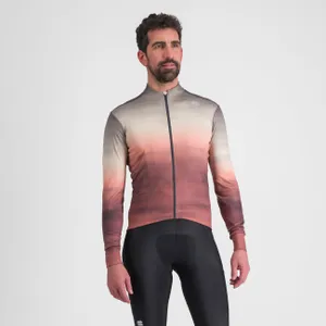 SPORTFUL Cyklistický dres s dlhým rukávom zimný - FLOW SUPERGIARA THERMAL - béžová/hnedá SPORTFUL Cyklistický dres s dlhým rukávom zimný - FLOW SUPERGIARA THERMAL - béžová/hnedá