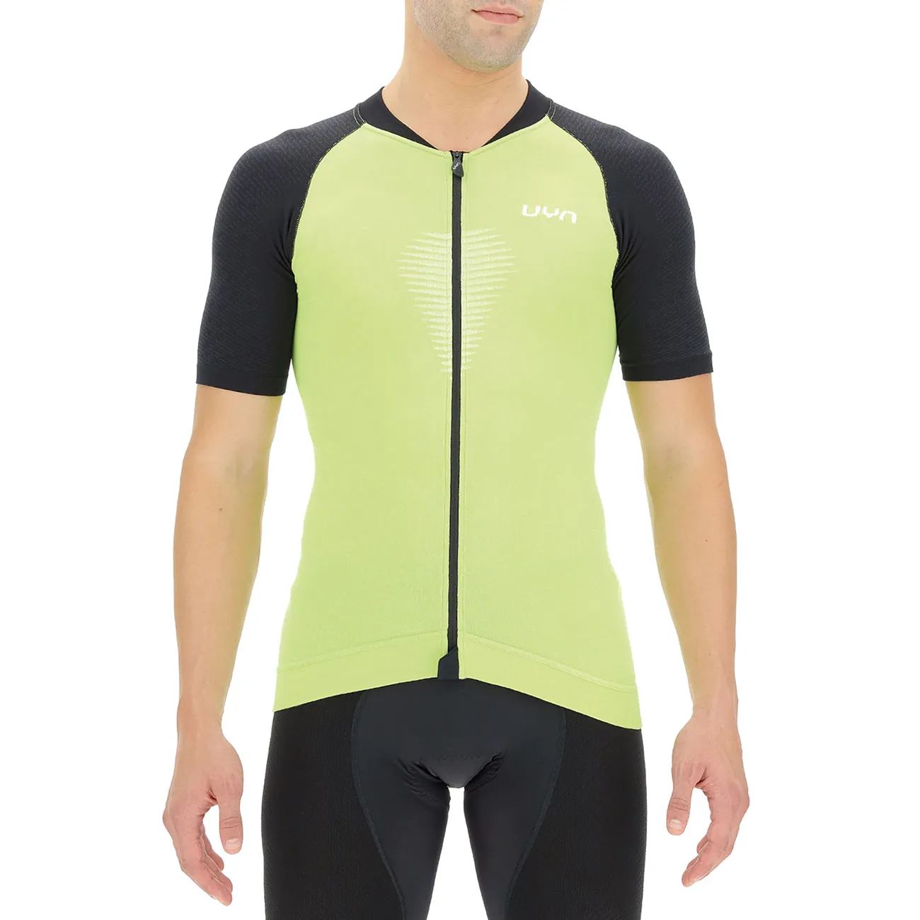 UYN Cyklistický dres s krátkym rukávom - BIKING GRANFONDO - čierna/zelená UYN Cyklistický dres s krátkym rukávom - BIKING GRANFONDO - čierna/zelená
