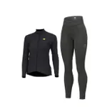 ALÉ Cyklistický zimný dres a nohavice - WARM RACE+ESSENTIAL - čierna ALÉ Cyklistický zimný dres a nohavice - WARM RACE+ESSENTIAL - čierna