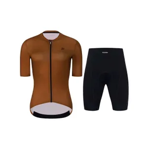 HOLOKOLO Cyklistický krátky dres a krátke nohavice - VICTORIOUS LADY - čierna/hnedá HOLOKOLO Cyklistický krátky dres a krátke nohavice - VICTORIOUS LADY - čierna/hnedá