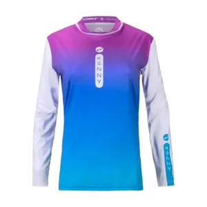 KENNY Cyklistický dres s dlhým rukávom letný - CHARGER - biela/modrá/fialová KENNY Cyklistický dres s dlhým rukávom letný - CHARGER - biela/modrá/fialová