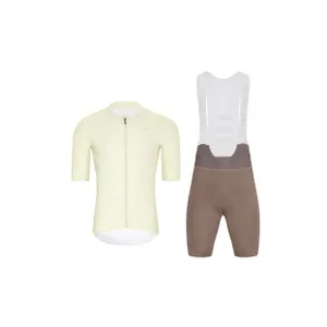 HOLOKOLO Cyklistický krátky dres a krátke nohavice - ELEVATE - hnedá/ivory HOLOKOLO Cyklistický krátky dres a krátke nohavice - ELEVATE - hnedá/ivory