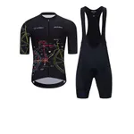 HOLOKOLO Cyklistický krátky dres a krátke nohavice - MAAPPI DARK - čierna/viacfarebná HOLOKOLO Cyklistický krátky dres a krátke nohavice - MAAPPI DARK - čierna/viacfarebná