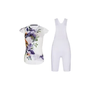 RIVANELLE Cyklistický krátky dres a krátke nohavice - MISS FLOWERY - biela/viacfarebná RIVANELLE Cyklistický krátky dres a krátke nohavice - MISS FLOWERY - biela/viacfarebná