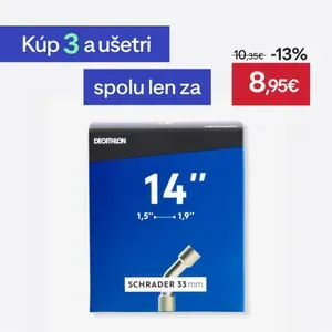 Športy > Cyklistika > Plášte a duše na bicykle > Cyklistické duše a ventily - Duša 14" od 1,5 do 1,9 mm so zahnutým ventilom SCHRADER Športy > Cyklistika > Plášte a duše na bicykle > Cyklistické duše a ventily - Duša 14" od 1,5 do 1,9 mm so zahnutým ventilom SCHRADER