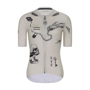 RIVANELLE Cyklistický dres s krátkym rukávom - TATTOO - ivory/šedá RIVANELLE Cyklistický dres s krátkym rukávom - TATTOO - ivory/šedá